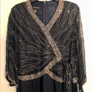 J Kara Beaded Wrap Dress - Never Worn!